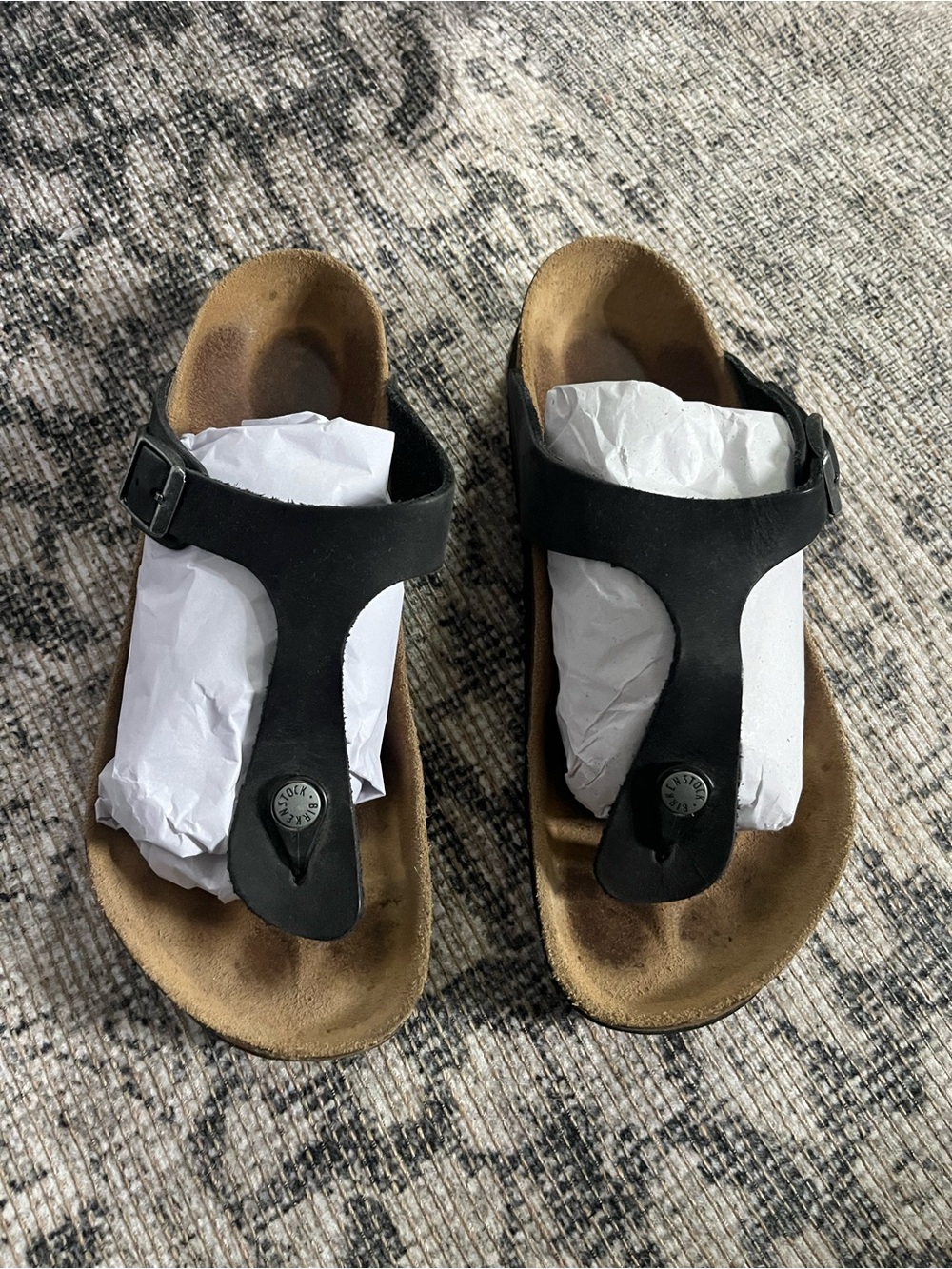 EUC Birkenstock black gizeh sandal